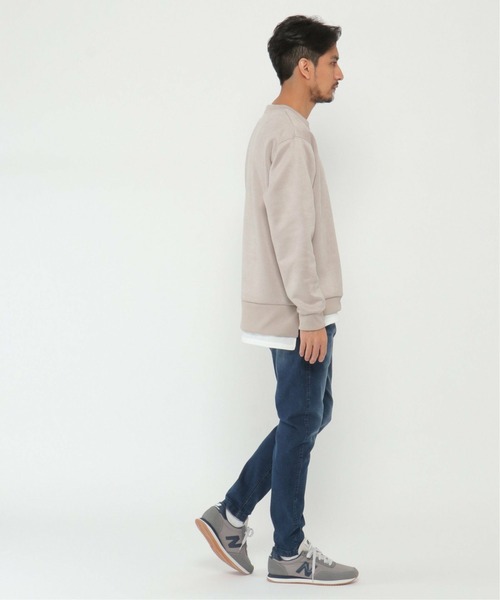 ikka（イッカ）の「清潔フェイクスエードレイヤードプルオーバー（スウェット・メンズ・ブルー/ライトグレー・L/M/S/XL）」の11枚目の写真