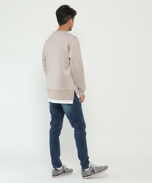 ikka（イッカ）の「清潔フェイクスエードレイヤードプルオーバー（スウェット・メンズ・ブルー/ライトグレー・L/M/S/XL）」の12枚目の写真