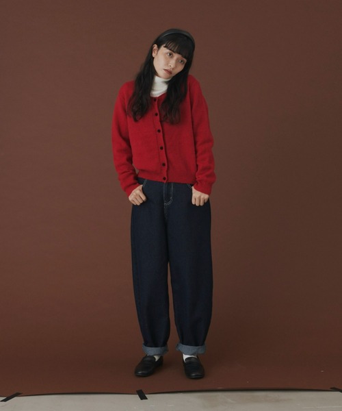 MERLOT(メルロー)の「ボタン配色カーディガン(カーディガン/ボレロ・レディース・グリーン/ネイビー/レッド・FREE)」の19枚目の写真