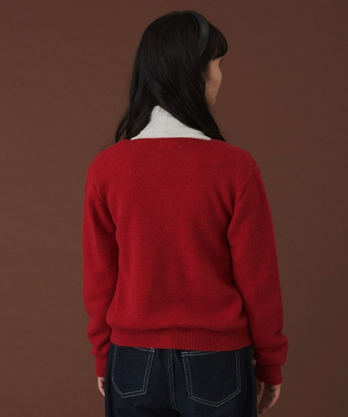 MERLOT(メルロー)の「ボタン配色カーディガン(カーディガン/ボレロ・レディース・グリーン/ネイビー/レッド・FREE)」の22枚目の写真