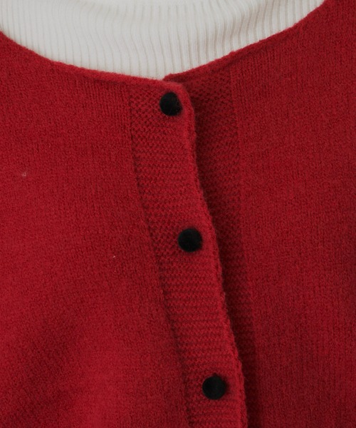 MERLOT(メルロー)の「ボタン配色カーディガン(カーディガン/ボレロ・レディース・グリーン/ネイビー/レッド・FREE)」の21枚目の写真