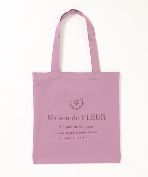 Maison de FLEUR（メゾンドフルール）の「EC限定ロゴプリントスクエアトートバッグ（トートバッグ・レディース・プラム/ブラック/ブルー/オリーブ・FREE）」の4枚目の写真