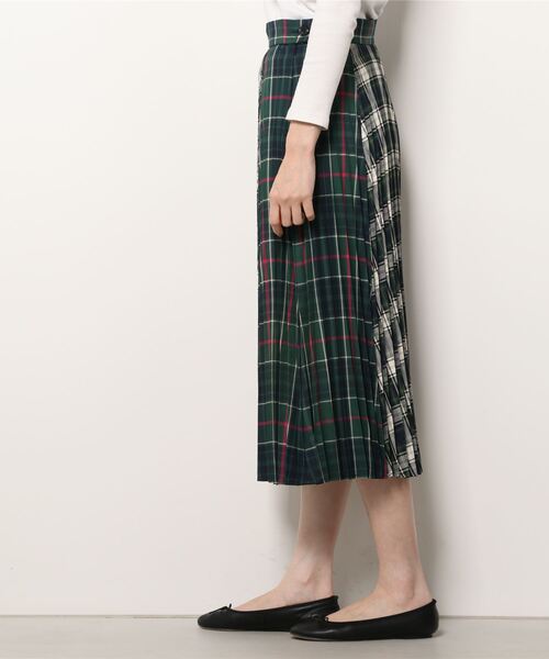 MAX&Co.（マックス アンド コー）の「MAX＆Co. [インジェヌオ] パッチワーク タータン ミディ スカート（スカート・レディース・グリーン・40/38/42/36）」の6枚目の写真