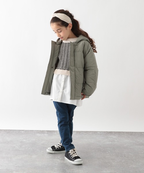 GLOBAL WORK（グローバルワーク）の「キッズ/軽やかウォーム2wayフード/215901（その他アウター・キッズ・カーキ/ブラック・120cm/110cm/100cm/150cm/140cm/160cm/130cm）」の3枚目の写真