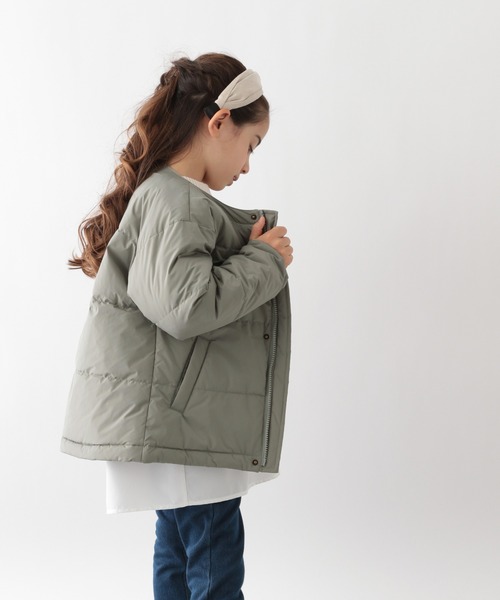 GLOBAL WORK（グローバルワーク）の「キッズ/軽やかウォーム2wayフード/215901（その他アウター・キッズ・カーキ/ブラック・120cm/110cm/100cm/150cm/140cm/160cm/130cm）」の7枚目の写真