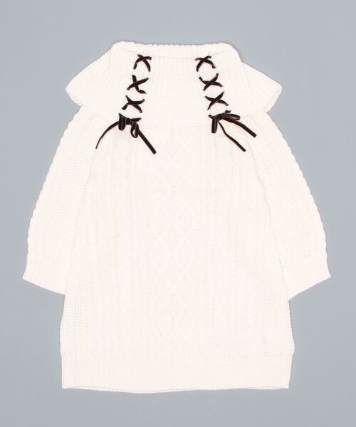 axes femme(アクシーズファム)の「W編み上げニットチュニック(チュニック・キッズ・ブルー/キナリ・SMALL/X-LARGE/LARGE/XX-LARGE/MEDIUM)」の6枚目の写真