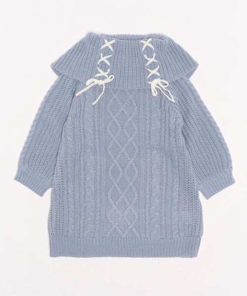 axes femme(アクシーズファム)の「W編み上げニットチュニック(チュニック・キッズ・ブルー/キナリ・SMALL/X-LARGE/LARGE/XX-LARGE/MEDIUM)」の7枚目の写真