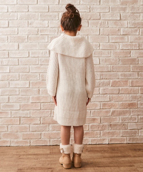axes femme(アクシーズファム)の「W編み上げニットチュニック(チュニック・キッズ・ブルー/キナリ・SMALL/X-LARGE/LARGE/XX-LARGE/MEDIUM)」の5枚目の写真