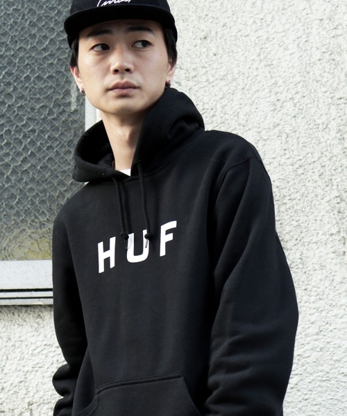 HUF WWXロゴプリントフーディ HUF（ハフ）の「HUF / ハフ ESSENTIALS OG LOGO P/O HOODIE プル