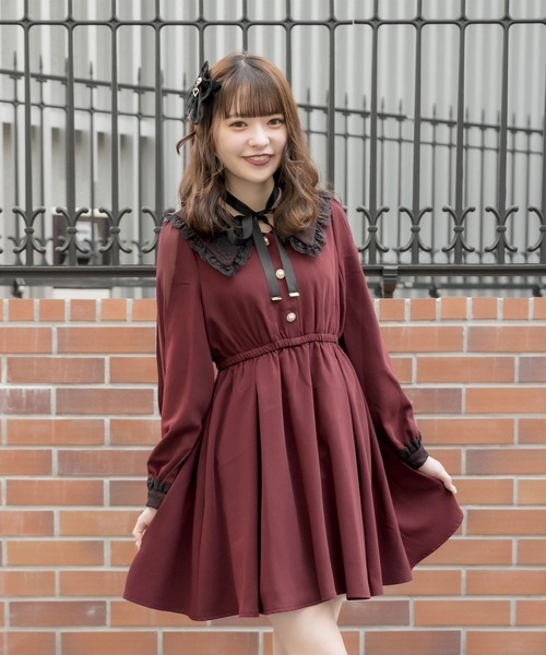 セール チョーカーリボン配色レースカラーワンピース ワンピース Rojita ロジータ のワンピース チョーカーリボン配色レースカラーワンピース をセール価格で購入できます Rojita Rojita ロジータ のファッション 冬秋新作 の