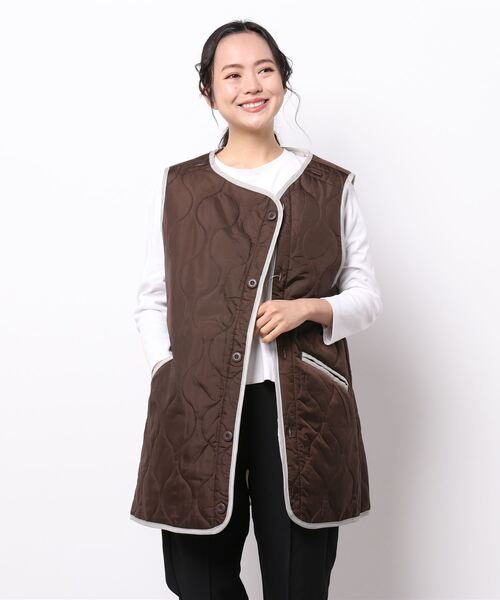 ACT（アクト）の「リップストップ ライナーキルティングベスト（ベスト・レディース・ブラック/カーキ/ベージュ・FREE）」の2枚目の写真
