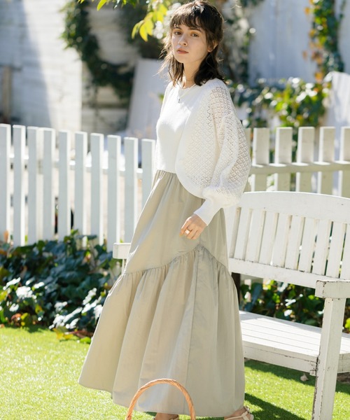 Cheek(チーク)の「クロシェボレロSETワンピース(ワンピース・レディース・オフホワイト/イエロー/ブラック・MEDIUM)」の18枚目の写真