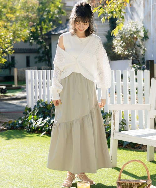 Cheek(チーク)の「クロシェボレロSETワンピース(ワンピース・レディース・オフホワイト/イエロー/ブラック・MEDIUM)」の11枚目の写真