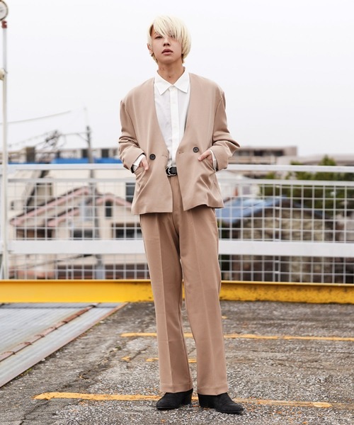 R&D.M.Co. ノーカラージャケット S ベージュ CAMBIO（カンビオ） ジャケット ノーカラージャケット mj9825