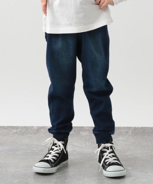 GLOBAL WORK(グローバルワーク)の「スゴラクカットデニムリブパンツ【キッズ】/257327(その他パンツ・キッズ・ブラック/ネイビー/ブルー・110cm/100cm/120cm/130cm/140cm/150cm/160cm)」の1枚目の写真