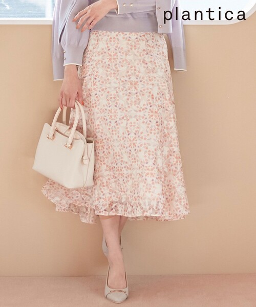 ANY SIS(エニィスィス)の「【any SiS×plantica】フラワープリント スカート(スカート・レディース・オレンジ系4/ピンク系4/グレー系4・2/3/1)」の1枚目の写真