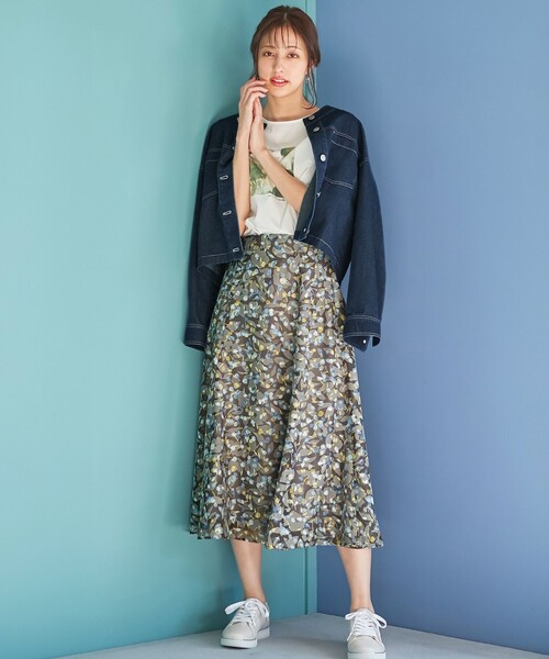 ANY SIS(エニィスィス)の「【any SiS×plantica】フラワープリント スカート(スカート・レディース・オレンジ系4/ピンク系4/グレー系4・2/3/1)」の6枚目の写真