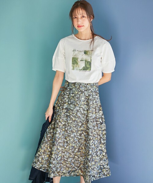 ANY SIS(エニィスィス)の「【any SiS×plantica】フラワープリント スカート(スカート・レディース・オレンジ系4/ピンク系4/グレー系4・2/3/1)」の7枚目の写真