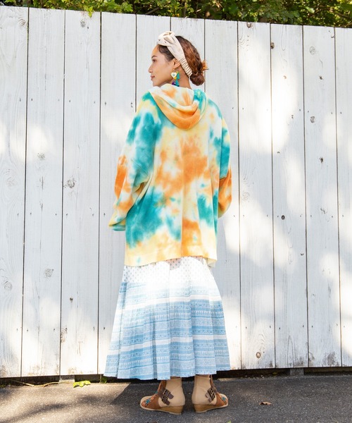 チャイハネ（チャイハネ）の「【チャイハネ】箔プリントティアードスカート（スカート・レディース・ホワイト/ブラック/パープル/ピンク/イエロー/ブルー/レッド/オフホワイト/カーキ・FREE）」の20枚目の写真