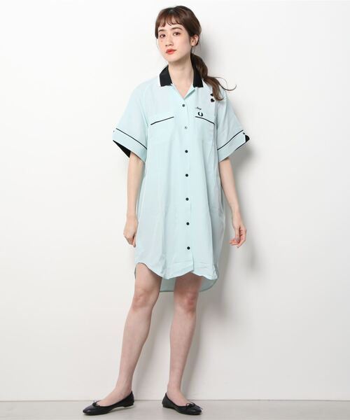 FRED PERRY AMY WINEHOUSE 半袖シャツワンピース FRED PERRY ワンピース Amy Winehouse Printed Trim Pique Dress