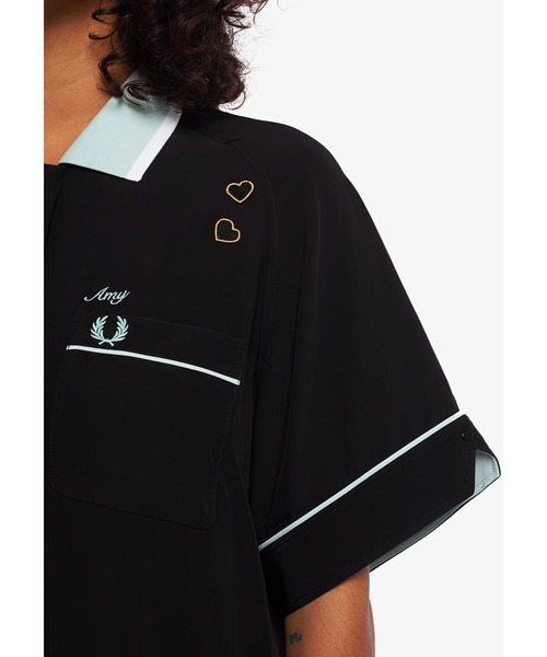 【美品】フレッドペリー　エイミーワインハウス ポロワンピース ブラック　UK10 美品】フレッドペリー エイミーワインハウス ポロワンピース