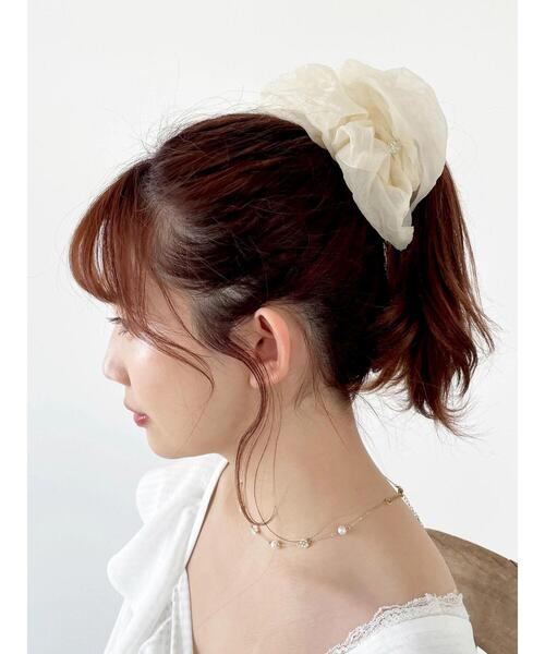 SLURR（スラ―）の「ビッグシュシュ（シュシュ・レディース・ベージュ/アイボリー・FREE）」の11枚目の写真