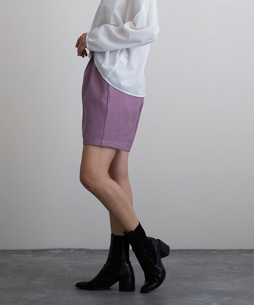 Mayree（メイリー）の「【Mayree】タックショートパンツ（スラックス・レディース・ブラック/ベージュ/パープル/グレイッシュベージュ・FREE）」の18枚目の写真