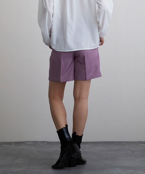Mayree（メイリー）の「【Mayree】タックショートパンツ（スラックス・レディース・ブラック/ベージュ/パープル/グレイッシュベージュ・FREE）」の19枚目の写真