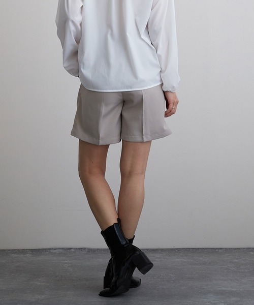 Mayree（メイリー）の「【Mayree】タックショートパンツ（スラックス・レディース・ブラック/ベージュ/パープル/グレイッシュベージュ・FREE）」の16枚目の写真