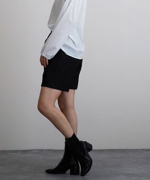 Mayree（メイリー）の「【Mayree】タックショートパンツ（スラックス・レディース・ブラック/ベージュ/パープル/グレイッシュベージュ・FREE）」の6枚目の写真