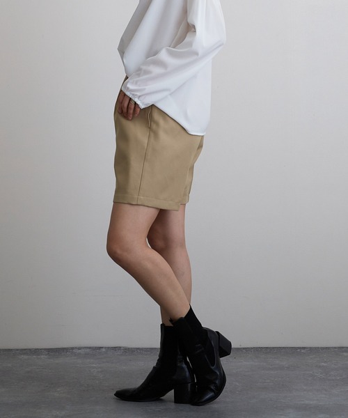 Mayree（メイリー）の「【Mayree】タックショートパンツ（スラックス・レディース・ブラック/ベージュ/パープル/グレイッシュベージュ・FREE）」の11枚目の写真