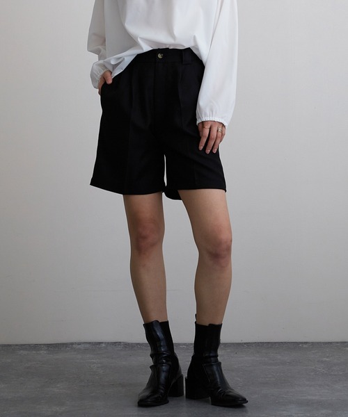 Mayree（メイリー）の「【Mayree】タックショートパンツ（スラックス・レディース・ブラック/ベージュ/パープル/グレイッシュベージュ・FREE）」の22枚目の写真