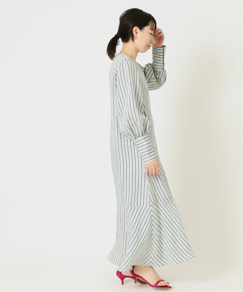aere Vネックストライプワンピース　アエレ　todayful aere Vネックストライプワンピース アエレ todayful - メルカリ