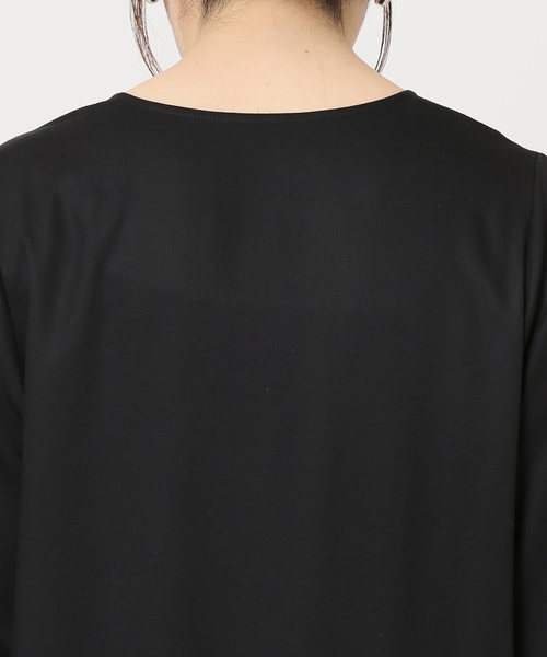 journal standard L'essage(ジャーナルスタンダードレサージュ)の「ストライプ/ムジ Vネックフレアワンピース◆(ワンピース・レディース・ブラック/ベージュ/グリーン・FREE)」の7枚目の写真