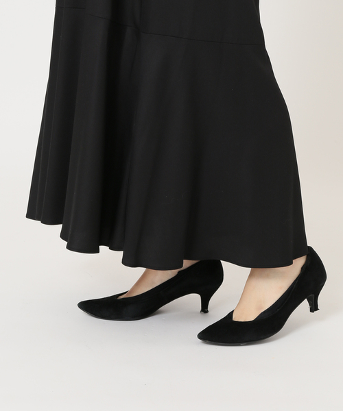 journal standard L'essage(ジャーナルスタンダードレサージュ)の「ストライプ/ムジ Vネックフレアワンピース◆(ワンピース・レディース・ブラック/ベージュ/グリーン・FREE)」の10枚目の写真