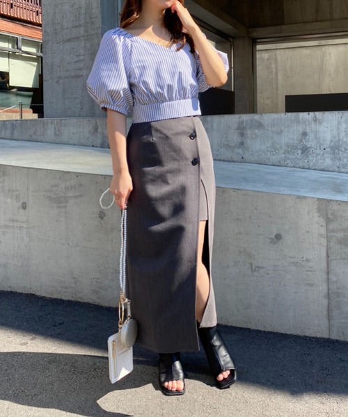 one after another NICE CLAUP(ワンアフターアナザーナイスクラップ)の「Sサイズあり カシュクールブラウス セットアップスカートあり(シャツ/ブラウス・レディース・ホワイト系その他/グリーン系その他/ブルー系その他・SMALL/MEDIUM)」の20枚目の写真