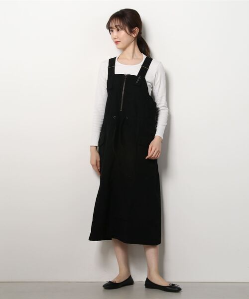 AVIREX（アヴィレックス）の「ZIP JUMPER SKIRT/ ジップジャンパースカート（ジャンパースカート・レディース・ブラック/カーキ・SMALL/MEDIUM）」の14枚目の写真