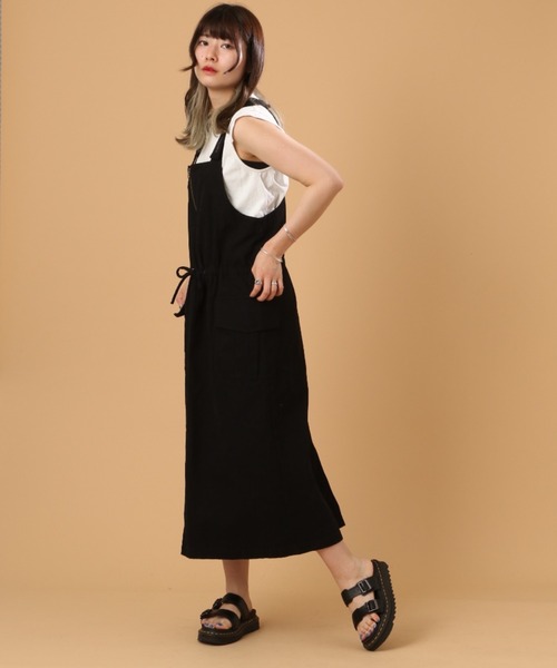 AVIREX（アヴィレックス）の「ZIP JUMPER SKIRT/ ジップジャンパースカート（ジャンパースカート・レディース・ブラック/カーキ・SMALL/MEDIUM）」の6枚目の写真