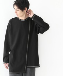 osharewalker | 【廃盤】『配色ステッチアシメロンT』(Tシャツ/カットソー)