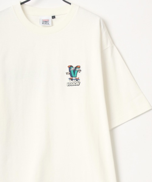 VISION STREET WEAR（ヴィジョンストリートウェア）の「VISION STREET WEAR/ヴィジョンストリートウェア ビッグシルエット グラフィック イラスト プリント ワンポイント刺繍 Tシャツ（Tシャツ/カットソー・メンズ・チャコールグレー/オフホワイト/ミント/マスタード/ホワイト系その他/グレー系その他/グリーン系その他/パープル系その他/ホワイト系その他2/グレー系その他2/グリーン系その他2/パープル系その他2・LL/M/L）」の4枚目の写真