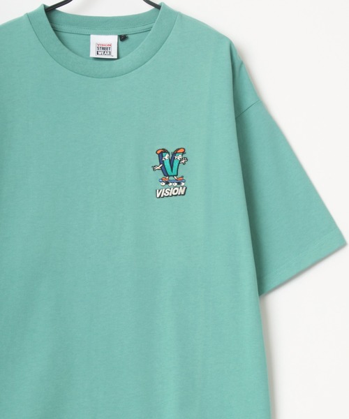 VISION STREET WEAR（ヴィジョンストリートウェア）の「VISION STREET WEAR/ヴィジョンストリートウェア ビッグシルエット グラフィック イラスト プリント ワンポイント刺繍 Tシャツ（Tシャツ/カットソー・メンズ・チャコールグレー/オフホワイト/ミント/マスタード/ホワイト系その他/グレー系その他/グリーン系その他/パープル系その他/ホワイト系その他2/グレー系その他2/グリーン系その他2/パープル系その他2・LL/M/L）」の9枚目の写真