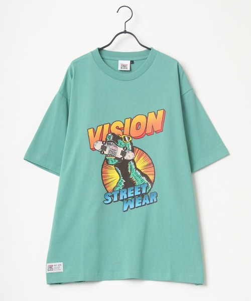 VISION STREET WEAR（ヴィジョンストリートウェア）の「VISION STREET WEAR/ヴィジョンストリートウェア ビッグシルエット グラフィック イラスト プリント ワンポイント刺繍 Tシャツ（Tシャツ/カットソー・メンズ・チャコールグレー/オフホワイト/ミント/マスタード/ホワイト系その他/グレー系その他/グリーン系その他/パープル系その他/ホワイト系その他2/グレー系その他2/グリーン系その他2/パープル系その他2・LL/M/L）」の20枚目の写真