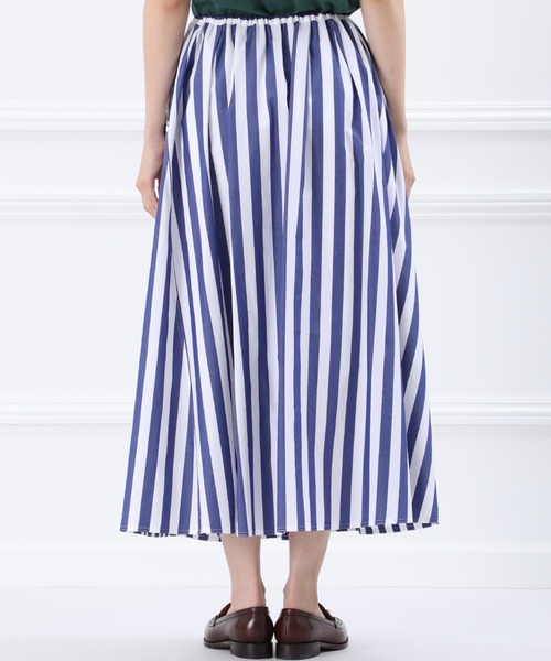 Maison de Beige(メゾンドベージュ)の「《Maison de Beige》ストライプドロストスカート(スカート・レディース・ネイビー/ブルー・9号)」の8枚目の写真
