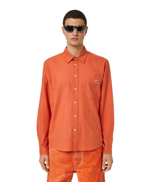 DIESEL(ディーゼル)の「メンズ シャツ リネンミックス(シャツ/ブラウス・メンズ・ホワイト系その他/ブラック/オレンジ・MEDIUM/SMALL/LARGE/X-SMALL/XX-LARGE/X-LARGE)」の3枚目の写真