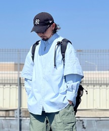 ANGLAN | ANGLAN-Wide Layered Oxford Shirt/アングラン ワイドレイヤードシャツ(シャツ/ブラウス)