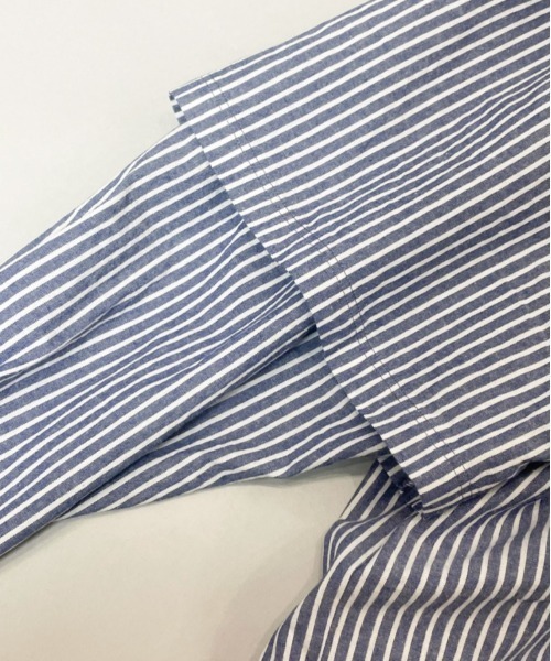 ANGLAN（アングラン）の「ANGLAN-Wide Layered Oxford Shirt/アングラン ワイドレイヤードシャツ（シャツ/ブラウス・メンズ・ブルー/ストライプ/ホワイト・FREE）」の9枚目の写真