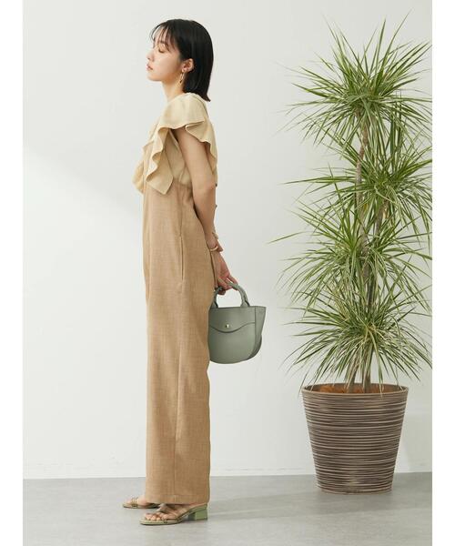 Green Parks(グリーンパークス)の「armonia.ハリ感コンビネゾン(つなぎ/オールインワン・レディース・ブラック/ベージュ・FREE)」の4枚目の写真