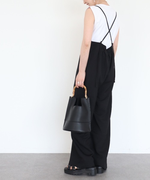 Green Parks(グリーンパークス)の「armonia.ハリ感コンビネゾン(つなぎ/オールインワン・レディース・ブラック/ベージュ・FREE)」の14枚目の写真