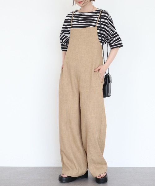 Green Parks(グリーンパークス)の「armonia.ハリ感コンビネゾン(つなぎ/オールインワン・レディース・ブラック/ベージュ・FREE)」の17枚目の写真