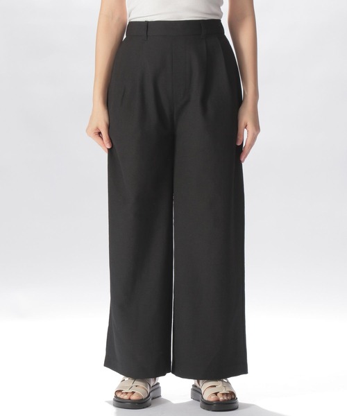 niko and...（ニコアンド）の「サラサラリネン風ワイドパンツ（その他パンツ・レディース・ブラック/ベージュ/グリーン/オフホワイト・MEDIUM/LARGE）」の8枚目の写真